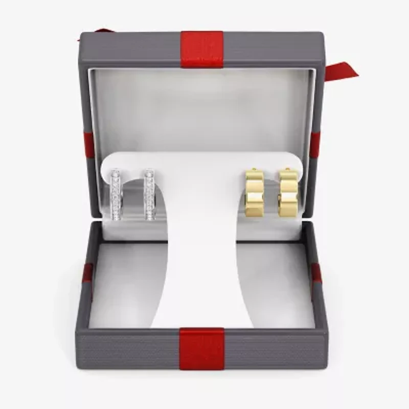 Yes, Please! (G. Si1-Si2) Womens 1/4 CT. T.W. Lab Grown White Diamond 14K Gold Over Silver Sterling Silver 2 Pair Jewelry Set