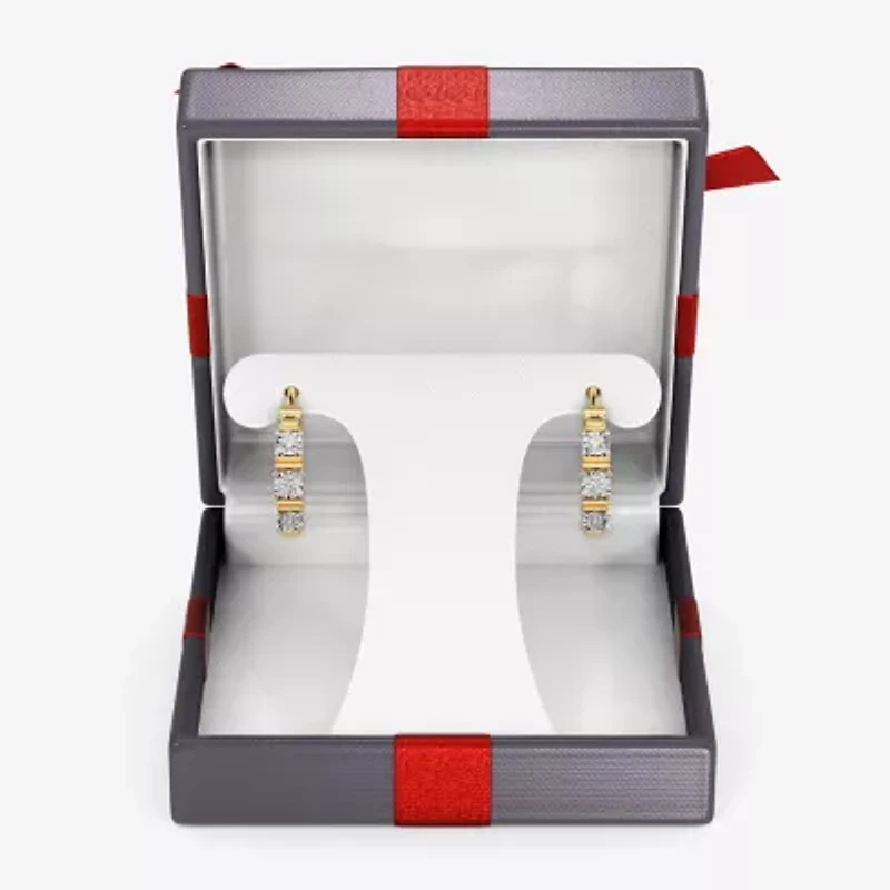 Yes, Please! Womens 1/6 CT. T.W. Lab Grown White Diamond Sterling Silver 20.8mm Hoop Earrings