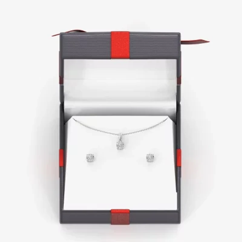 Yes, Please! (G, Si1-Si2) Womens 1/6 CT. T.W. Lab Grown White Diamond Sterling Silver 2 Pair Jewelry Set