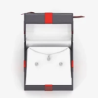 Yes, Please! (G, Si1-Si2) Womens 1/6 CT. T.W. Lab Grown White Diamond Sterling Silver 2 Pair Jewelry Set