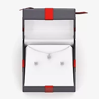 Yes, Please! (G, Si1-Si2) Womens 1/6 CT. T.W. Lab Grown White Diamond Sterling Silver 2 Pair Jewelry Set