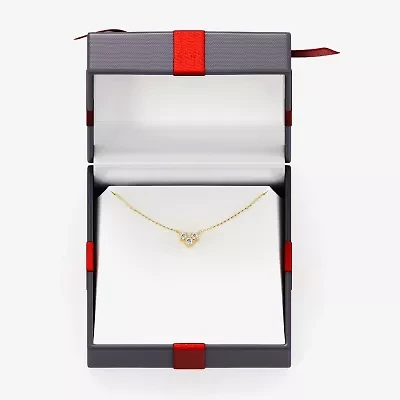 Yes, Please! Womens 1/6 CT. T.W. Lab Grown White Diamond 14K Gold Over Silver 17 1/2 Inch Pendant Necklace