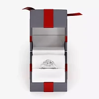 Yes, Please! Womens 1/6 CT. T.W. Lab Grown White Diamond Sterling Silver 3-Stone Crossover Cocktail Ring