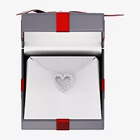Yes, Please! Womens 1/6 CT. T.W. Lab Grown White Diamond Sterling Silver Heart 18 Inch Pendant Necklace
