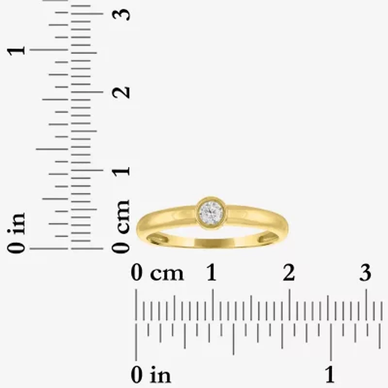 Diamond Addiction (G-H / Si2-I1) Womens 1/10 CT. T.W. Lab Grown White 14K Gold Over Silver Round Solitaire Cocktail Ring