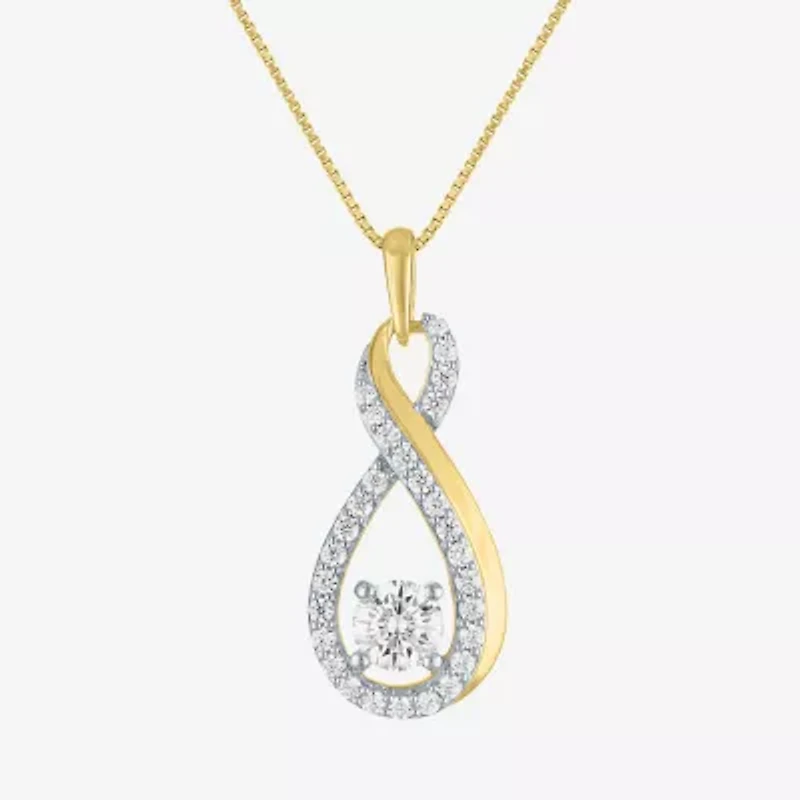 (G-H / Si2-I1) Womens 1 CT. T.W. Lab Grown White Diamond 14K Gold Over Silver Infinity 18 Inch Pendant Necklace