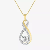 (G-H / Si2-I1) Womens 1 CT. T.W. Lab Grown White Diamond 14K Gold Over Silver Infinity 18 Inch Pendant Necklace