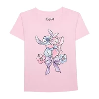 Little & Big Kid Girls Crew Neck Short Sleeve Regular Fit Graphic T-Shirt