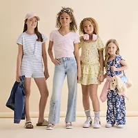 Thereabouts Little & Big Kid Girls Round Neck Short Sleeve T-Shirt