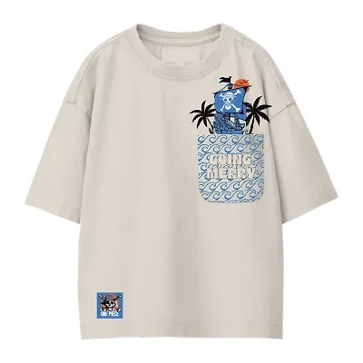 One Piece Little & Big Kid Boys Crew Neck Short Sleeve Oversized Graphic T-Shirt