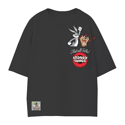 Little & Big Kid Boys Crew Neck Short Sleeve Oversized Looney Tunes Graphic T-Shirt
