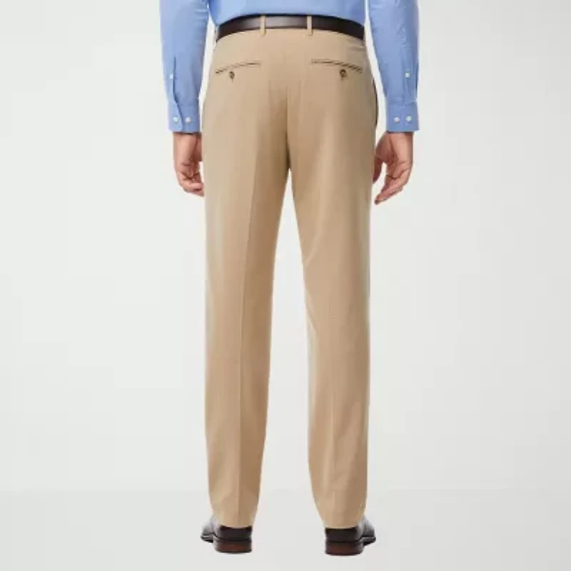 Savane Premium Stretch Expandable Waist Mens Straight Fit Dress Flat Front Pant