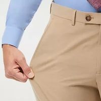 Savane Premium Stretch Expandable Waist Mens Straight Fit Dress Flat Front Pant