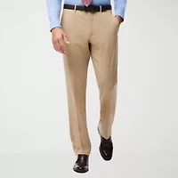 Savane Premium Stretch Expandable Waist Mens Straight Fit Dress Flat Front Pant