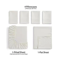 Sweet Home Collection™ Dobby Stripe Microfiber Wrinkle Free Deluxe Sheet Set with Bonus Pillowcases