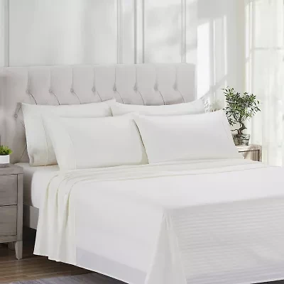 Sweet Home Collection™ Dobby Stripe Microfiber Wrinkle Free Deluxe Sheet Set with Bonus Pillowcases