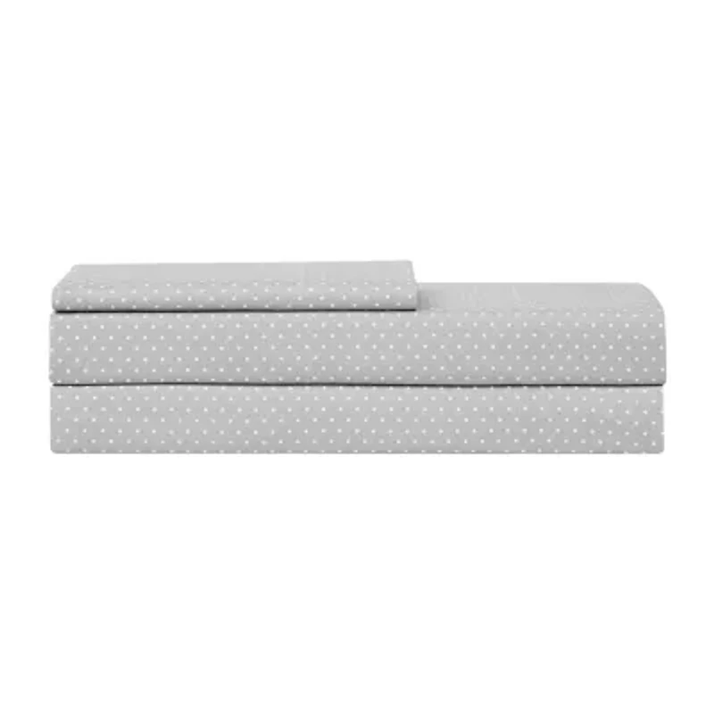 Sweet Home Collection™ Dots Printed Sheet Set, Double Brushed Microfiber