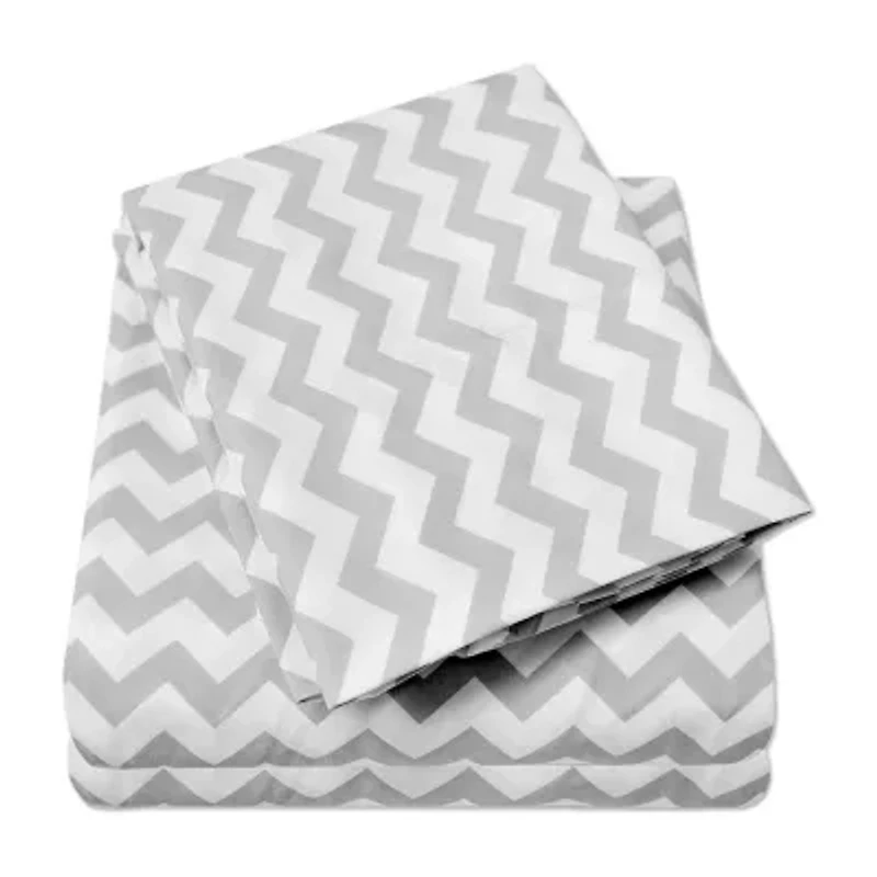 Sweet Home Collection™ Chevron Printed Sheet Set, Double Brushed Microfiber