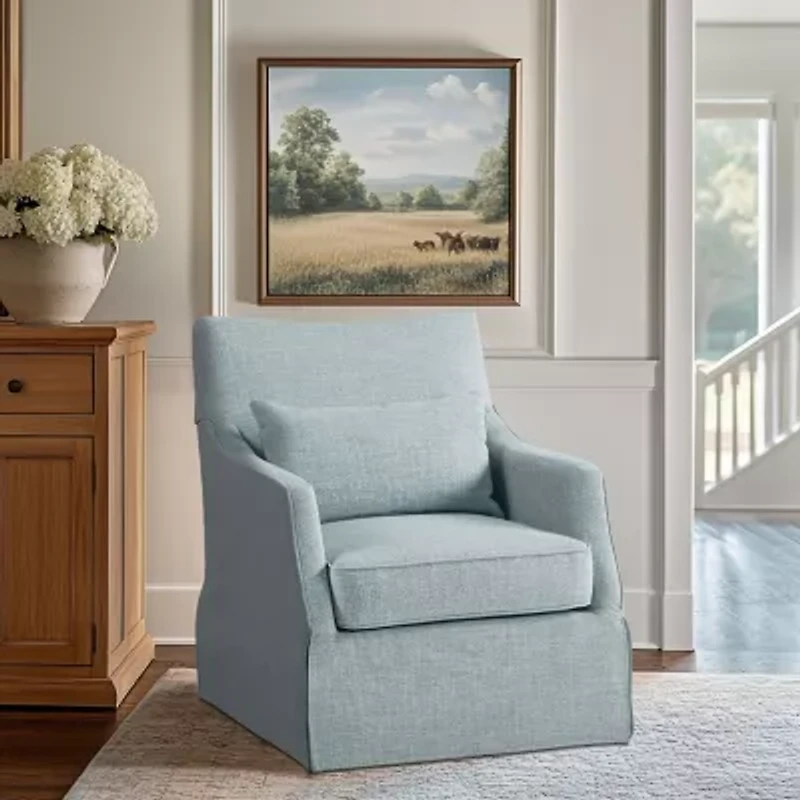 Martha Stewart London Swivel Upholstered Armchair