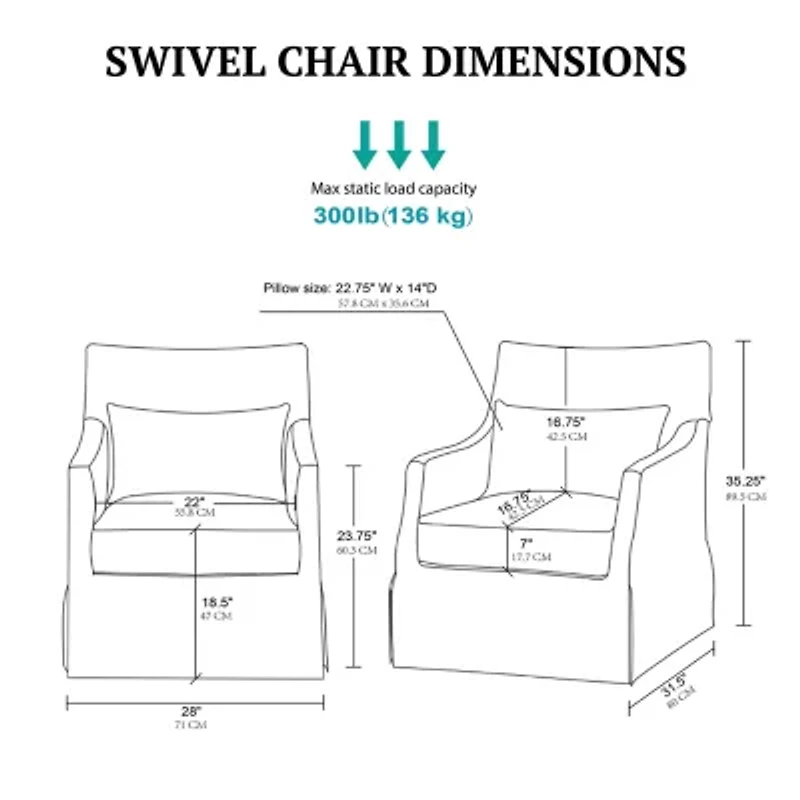 Martha Stewart London Swivel Upholstered Armchair