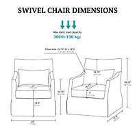 Martha Stewart London Swivel Upholstered Armchair