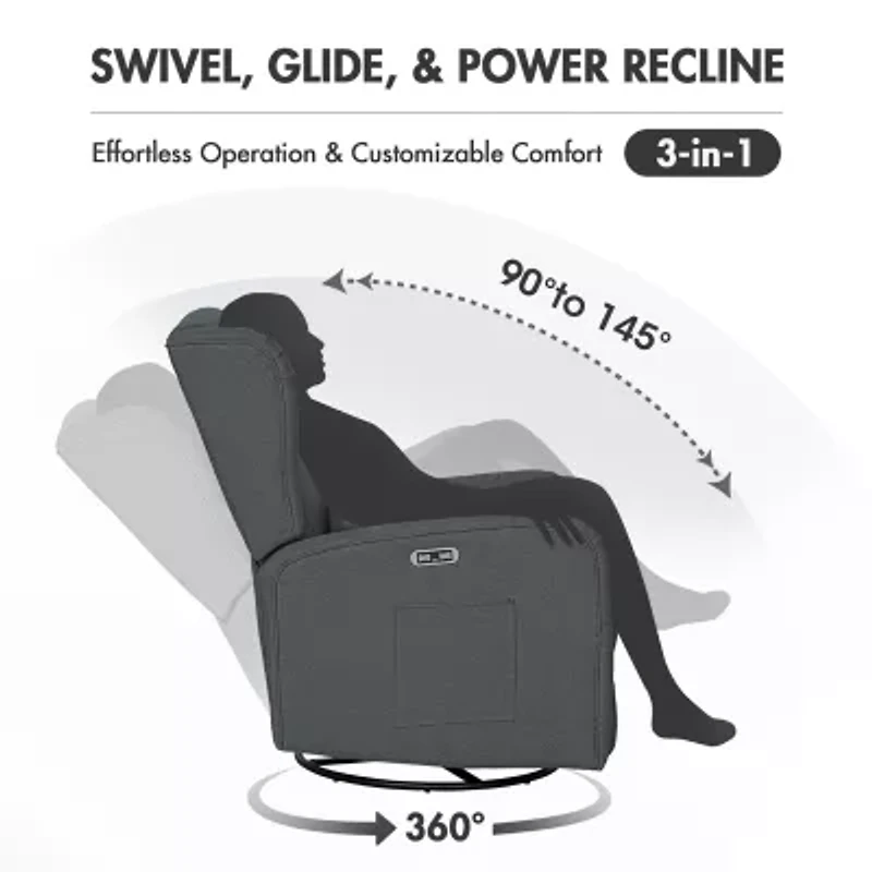 Madison Park Curved Slope-Arm Recliner