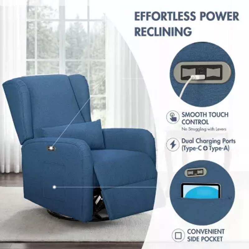 Madison Park Curved Slope-Arm Recliner