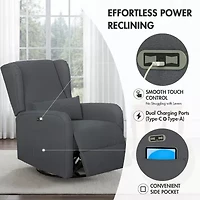 Madison Park Curved Slope-Arm Recliner