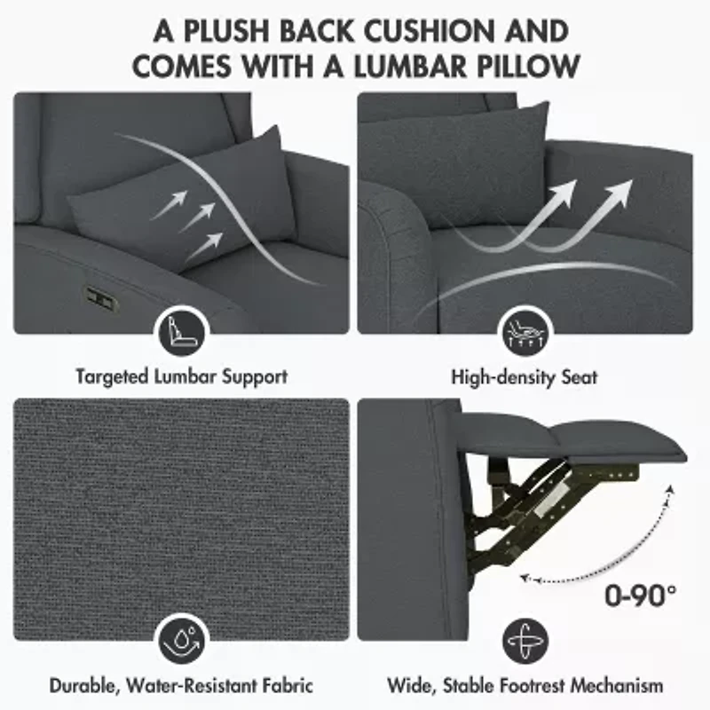 Madison Park Curved Slope-Arm Recliner