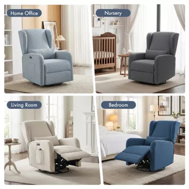 Madison Park Curved Slope-Arm Recliner