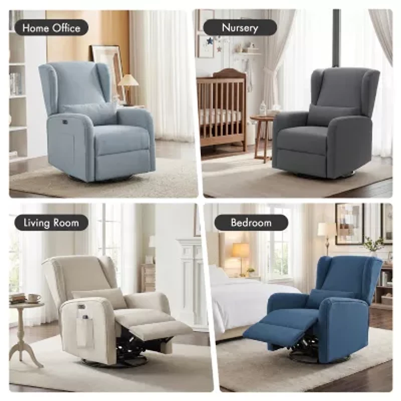 Madison Park Curved Slope-Arm Recliner