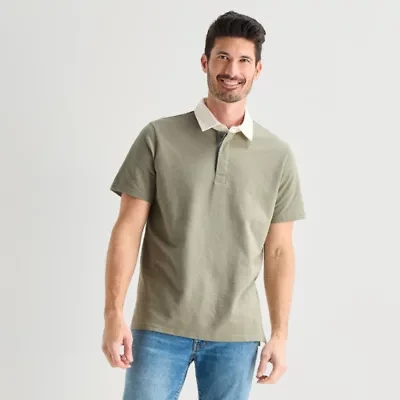 St. John's Bay Rugby Mens Classic Fit Short Sleeve Polo Shirt