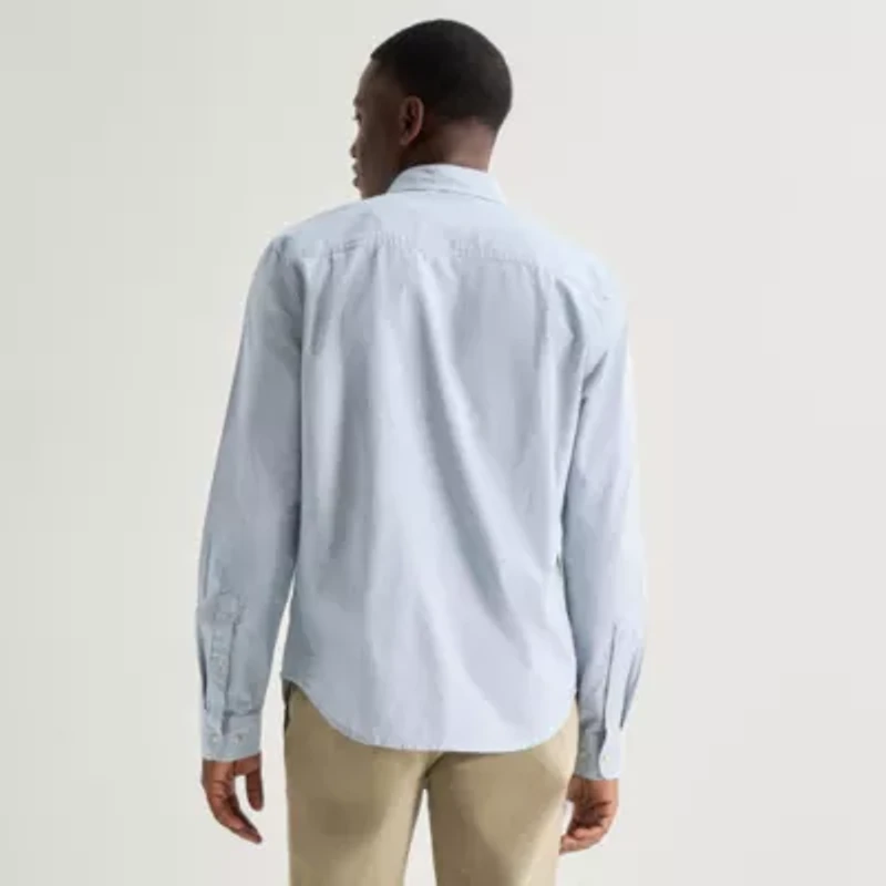 mutual weave Mens Long Sleeve Classic Fit Button-Down Shirt