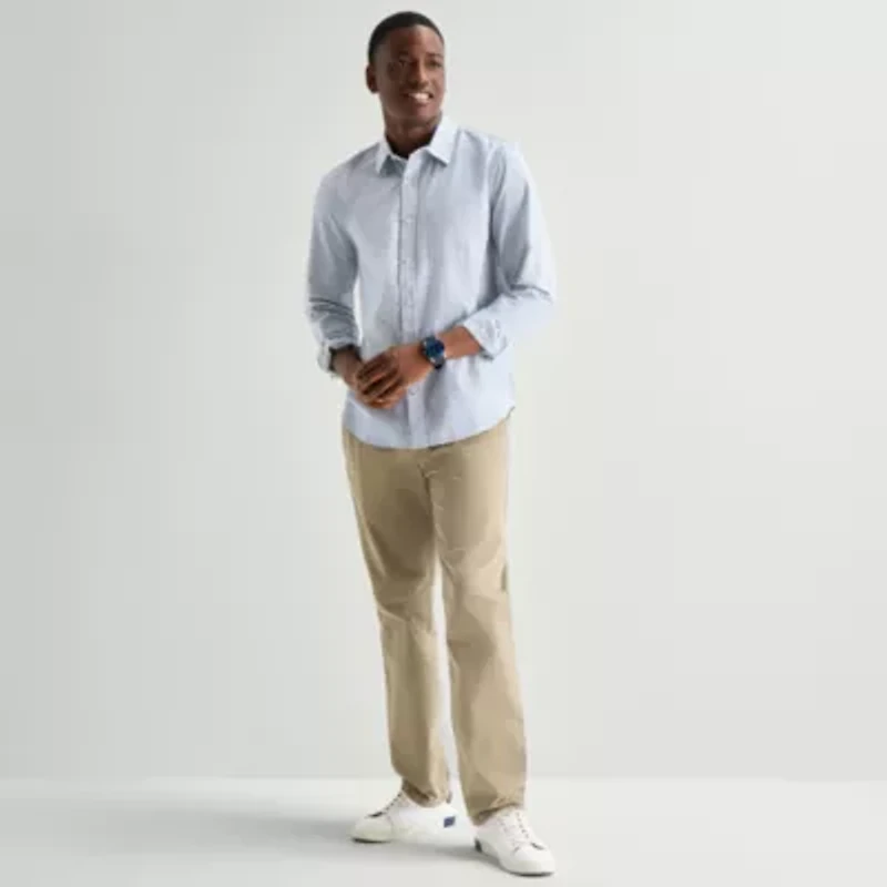 mutual weave Mens Long Sleeve Classic Fit Button-Down Shirt