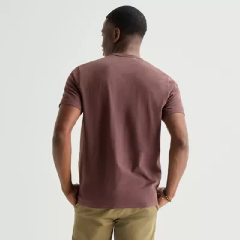 mutual weave Sueded Jersey Mens Crew Neck Short Sleeve T-Shirt
