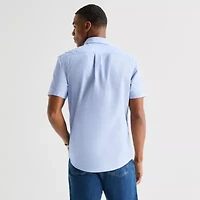 U.S. Polo Assn. Mens Y Neck Short Sleeve Classic Fit Embroidered Button-Down Shirt