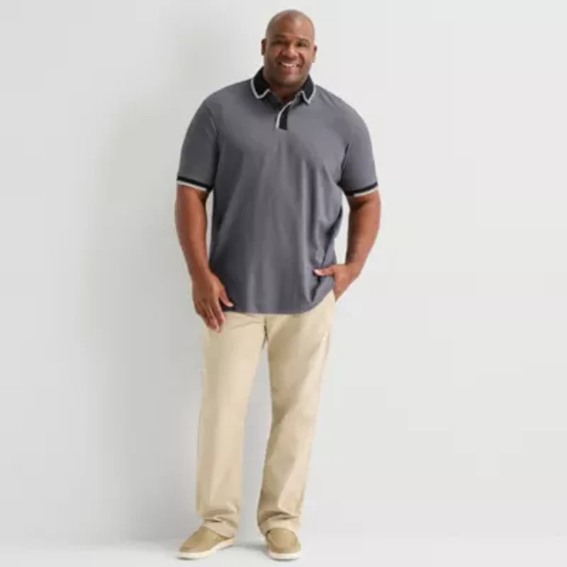 Shaquille O'Neal XLG™ Game On Big and Tall Mens Regular Fit Short Sleeve Polo Shirt