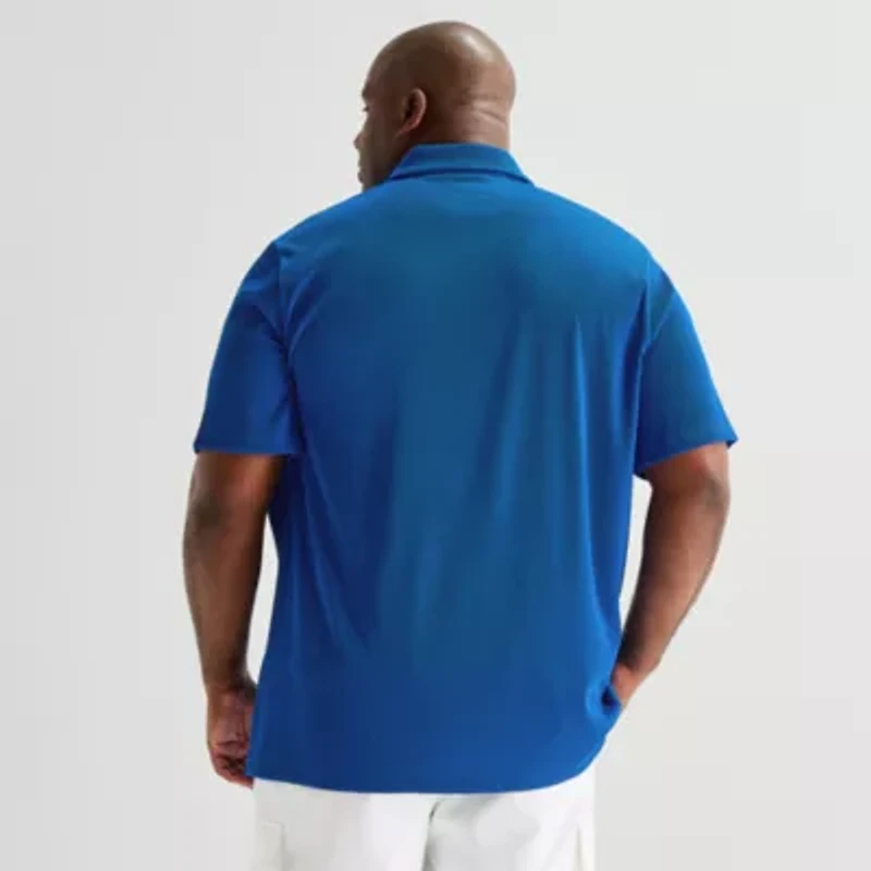 Shaquille O'Neal XLG™ Plisse Mens Short Sleeve Regular Fit Big and Tall Button-Down Shirt