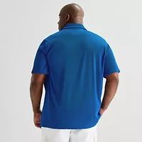 Shaquille O'Neal XLG™ Plisse Mens Short Sleeve Regular Fit Big and Tall Button-Down Shirt