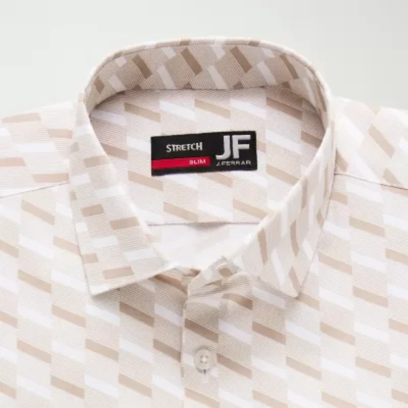 J. Ferrar Ultra Comfort Mens Slim Fit Stretch Fabric Wrinkle Free Long Sleeve Dress Shirt