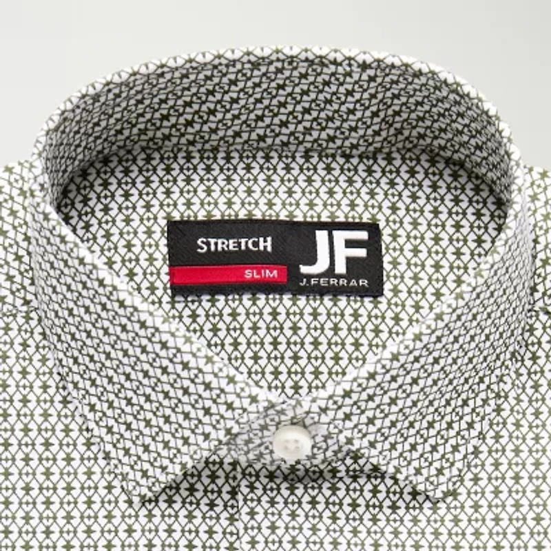 J. Ferrar Ultra Comfort Mens Slim Fit Stretch Fabric Wrinkle Free Long Sleeve Dress Shirt
