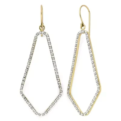 Diamond Fascination™ 14K Yellow Gold Open Geometric Earrings