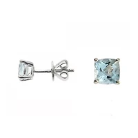 LIMITED QUANTITIES  Genuine Aquamarine Sterling Silver Stud Earrings
