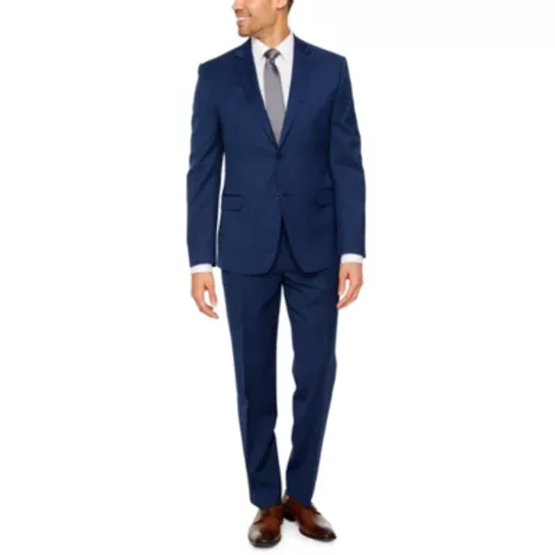 Collection By Michael Strahan Mens Stretch Fabric Slim Fit Grid Suit Jacket