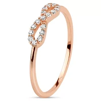 DiamonArt® Womens 1/5 CT. T.W. Lab Created White Cubic Zirconia 18K Gold Over Silver Infinity Stackable Ring