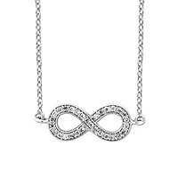 DiamonArt® Womens 3/8 CT. T.W. White Cubic Zirconia Sterling Silver Infinity Pendant Necklace