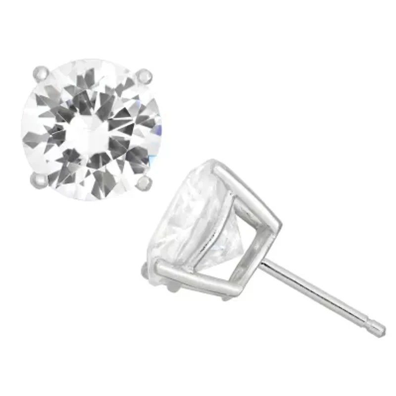 DiamonArt® White Cubic Zirconia Sterling Silver 10mm Stud Earrings