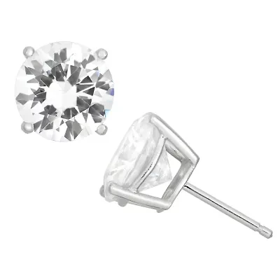 DiamonArt® White Cubic Zirconia Sterling Silver 10mm Stud Earrings