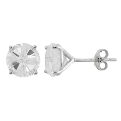 DiamonArt® White Cubic Zirconia Sterling Silver 8mm Stud Earrings