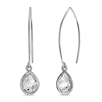 DiamonArt® / CT. T.W. White Cubic Zirconia Sterling Silver Drop Earrings